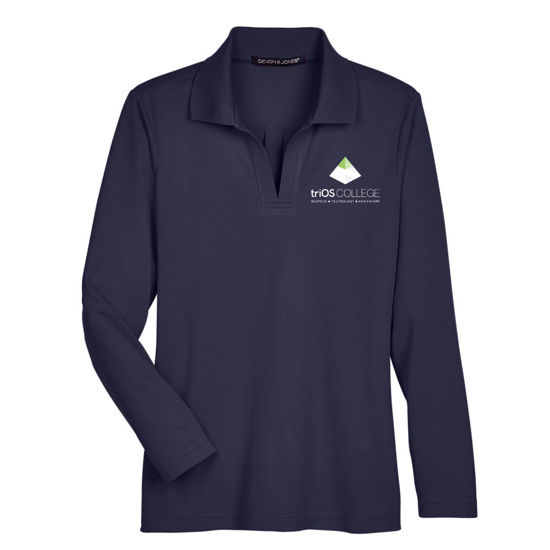 Picture of Women's CrownLux Performance® Plaited Long Sleeve Polo